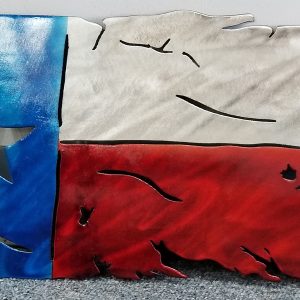 Tattered Steel Texas Flag