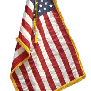 9' Deluxe Nylon Indoor US Flag Set | Oak Pole
