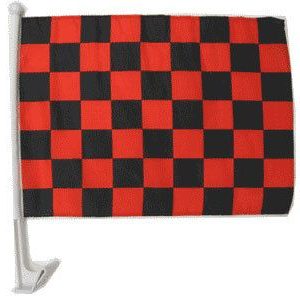 Red & Black Checkered Car Flag