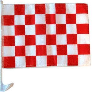 Red & White Checkered Car Flag