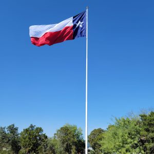 Texas flag on tall pole