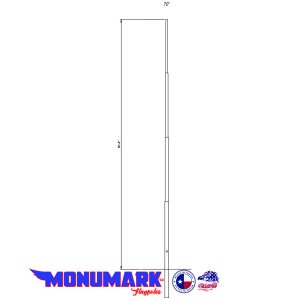 Flagpole diagram with Monumark logo.