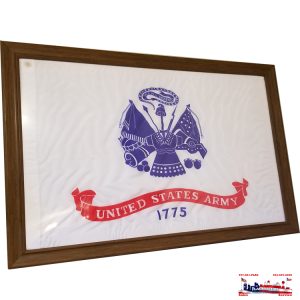 United States Navy flag with eagle emblem and 1775 banner.