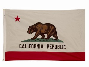 California Republic flag with a bear and a red star.