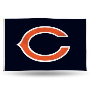 Chicago Bears logo on a navy blue flag.