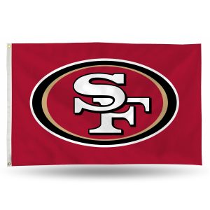 San Francisco 49ers logo on a red flag.