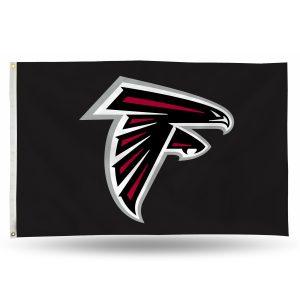Atlanta Falcons logo on a black flag.
