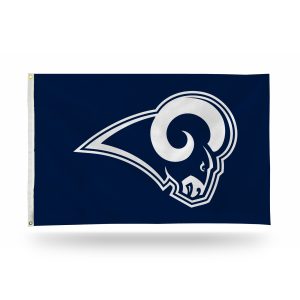 A navy blue flag with a white Los Angeles Rams logo.