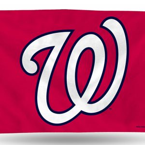 Washington Nationals logo on a red background.