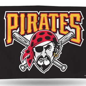 Pirates logo featuring a bandana-wearing pirate with crossed swords behind.