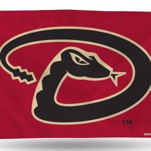 Arizona Diamondbacks logo on a red background flag.