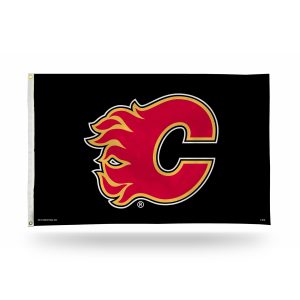 Calgary Flames logo on a black background.