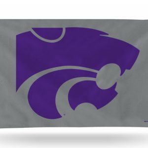 A purple wildcat logo on a gray background.