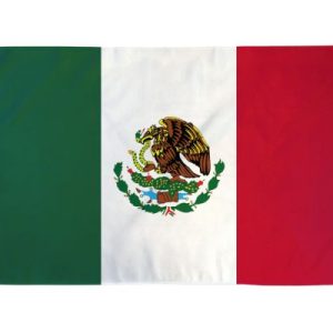 The national flag of Mexico with its iconic eagle emblem.