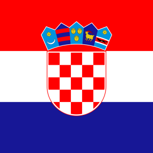 Croatian flag with a red