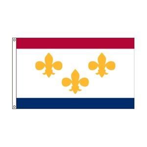 Flag with three gold fleur-de-lis on white