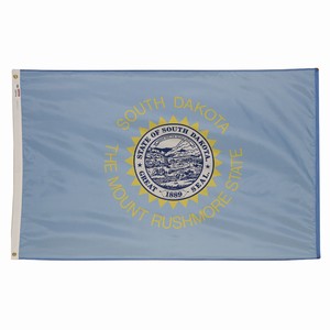 Flag of the U.S. state of Nebraska with state seal on blue background.