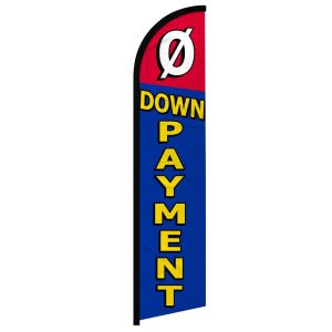 Zero down payment promotional flag banner.