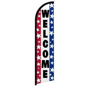 Welcome flag with stars